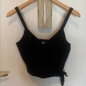 Madewell Black Tie Front Crop Camisole